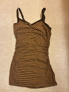 Express Brown and Black Striped Tank Top